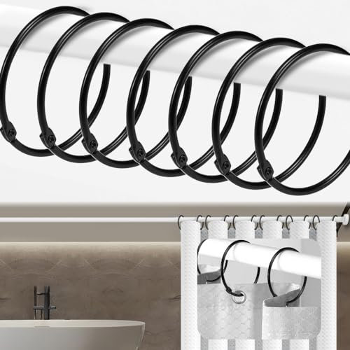 MININUSI 50 Stück Duschvorhangringe, Durchmesser 5 cm Gardinenringe, Rostfrei Vorhangringe, Duschvorhang Haken, Duschringe, Haken für Vorhänge, Vorhang Ringe Clips für Vorhänge und Gardinenstangen