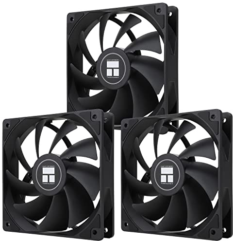 TR TL-C12C X3 120mm Gehäuselüfter Leiser 4-Pin PWM Computerlüfter mit S-FDB-Lager, bis zu 1550RPM, für CPU-Kühler und Gehäuse, kompatibel mit Desktop und Laptop, 120 x 120 x 25 mm