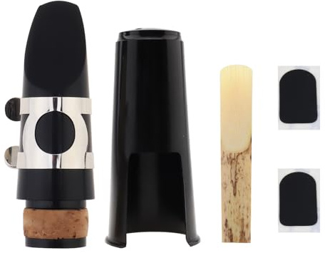 OriGlam Clarinet Mouthpiece Kit With Ligature, Plastic Cap, Bb Reed 2.5 Strength and Cushions for Musical Instruments