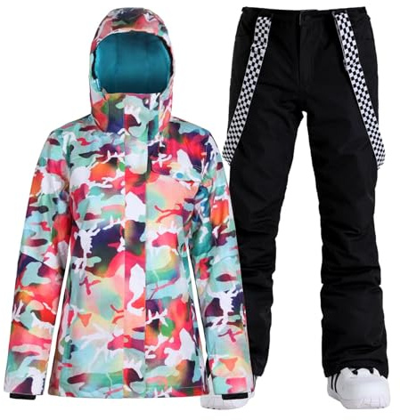 GSOU SNOW Tuta Sci Donna 2 Pezzi, Giacca E Pantaloni Da Sci