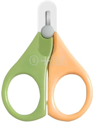 Hongmeru Forbici per unghie per bambini, punta rotonda, forbici per manicure di sicurezza, in acciaio inossidabile, forbici di sicurezza e copertura 0+ mesi, tagliaunghie per neonati, ideali per