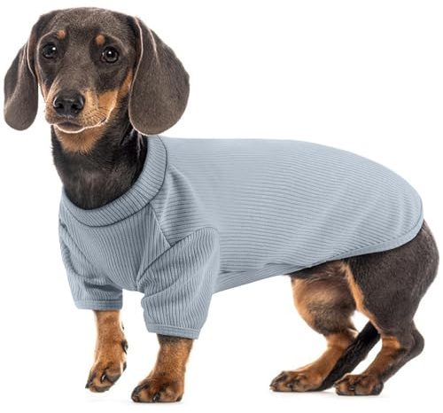 Maglione Estivo Per Cani In Maglia Sottile Elasticizzata, T-Shirt Traspirante A Maniche Corte, Abbigliamento Per Barboncino E Carlino, Libertà Di Movimento E Vestibilità Naturale, Blu Skyline M