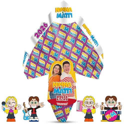 NINNA e MATTI Uovo di Pasqua 2026 250gr con Doppia Sorpresa (Pupazzetto Dentro + Pupazzetto Extra) – Edizione Premium Ufficiale 2026