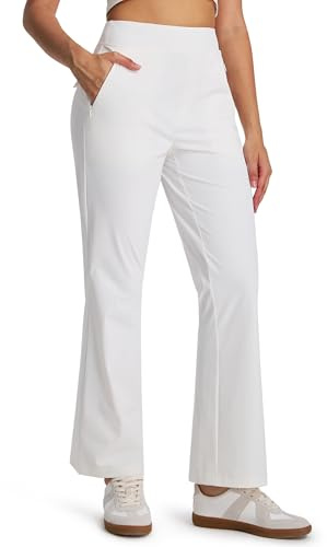 Libin Pantalón Golf Mujer Ligero Informal Viaje | Pantalón Informal Corte Bootcut Talle Alto Elástico Bolsillos Con Cremallera Pantalón Ligero De Verano Jogging