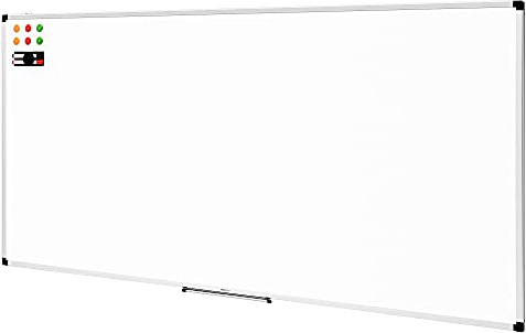 Amazon Basics Magnetic Whiteboard, Aluminium Frame, 240 x 120 cm, White