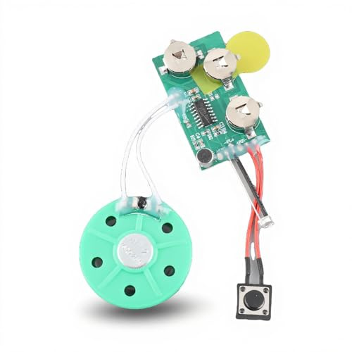 ASHATA Chip de Grabación para Tarjeta de Felicitación,Música Sonido Chip Módulo de Voz 60 Segundo para DIY Tarjetas,Cajas de Regalo,Invitaciones,etc.Apoyo Sreproducir en Bucle/Repetir Grabación