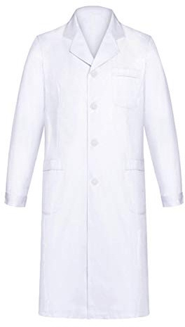 Yulang Blouse Laboratoire, Blanche Homme Femme, Chimie, Manches Longues Coton, Vêtements de Travail pour Adulte Etudiant (S)