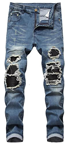 Pantalones Vaqueros Hombre Rotos otoño Inviernos Pantalón de Mezclilla Rasgados Casual Pantalone Tallas Grantes Retro Denim Pantalon Elásticos Slim Fit Vaqueros Moda Basica Skinny Jeans Vintage