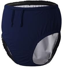 EEOST Reusable Swim Diapers for Youth Special Needs Incontinence Swimsuits Waterproof Leakproof Unisex (8-10T, Navy)