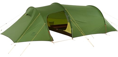 Naturehike Tente Tunnel pour 3 Personnes pour 3 à 4 Saisons, légère, imperméable et Coupe-Vent, Tente de Camping avec véranda, Tente de Trekking pour Cyclisme, randonnée, Alpinisme, extérieur (Vert)