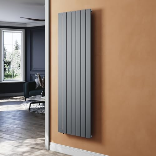 SUNXURY Heizkörper Flachheizkörper Anthrazit 1800 x 539 mm Heizkörper für Badezimmer Vertikal Design Einlagig Paneelheizkörper Badheizkörper Mittelanschluss