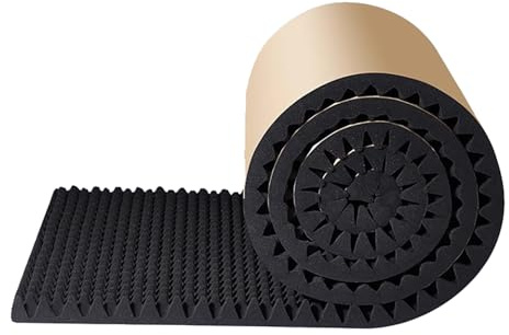 GQZJY Isolering ljudisolering akustisk skumgummi ägglåda ljudpanel 1 x 10 m isolering akustisk stängd cellskum 15 mm tjock för kontorsstudio hem vägg och dörr (storlek: 1 x 10 m, färg: svart)