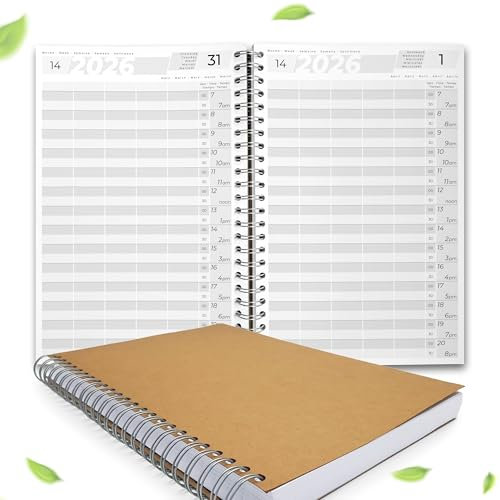 KOCHDIALOG Agenda 2026 A4 de peluquería, libro de pedidos para 1 a 5 empleados, 30 minutos, planificador, calendario de citas, calendario