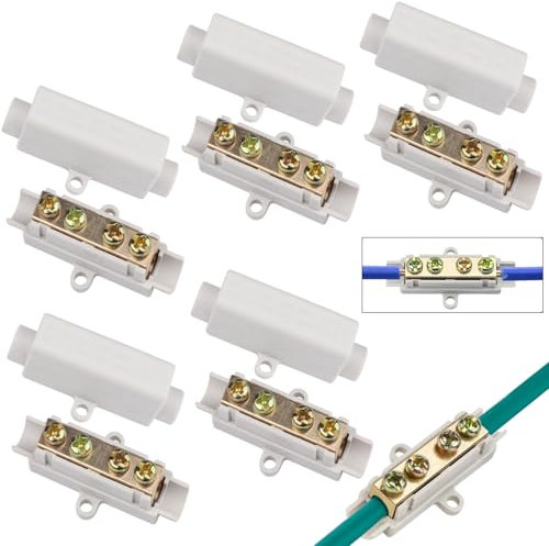 5 Stück Drahtverbinder Messingleiter, Kabel Verbinder Lüsterklemme, Abs-Gehäuse Stoßdraht-Klemmblock 1000 V 100 A, Geeignet Für 2,5 Bis 16 Mm² Draht Für Deckenleuchten, Schalter Amperemeterve.