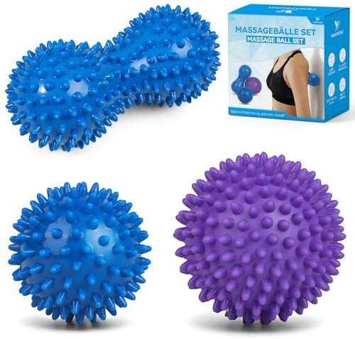 YANGTSUNG 3 pcs Pelota Masaje Muscular con Pinchos para aliviar Dolores musculares, herramienta de masaje Miofascial, Massage Balls para Rehabilitación, triggerpoint Bolas de Masaje