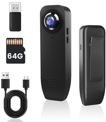 Bextgoo Camera de Surveillance sans Internet 1080P, Mini Camera Espion sans Fil avec Batterie 1000mAh, Caméra Espion sans WiFi avec Carte Mémoire 64 Go, Vision Nocturne, Détection de Mouvement