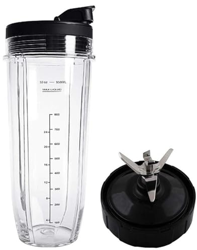 Kompatibel mit dem Ninja Auto IQ BL482 Standmixer, 946 ml Becher mit 7-Klingen-Messer und Deckel