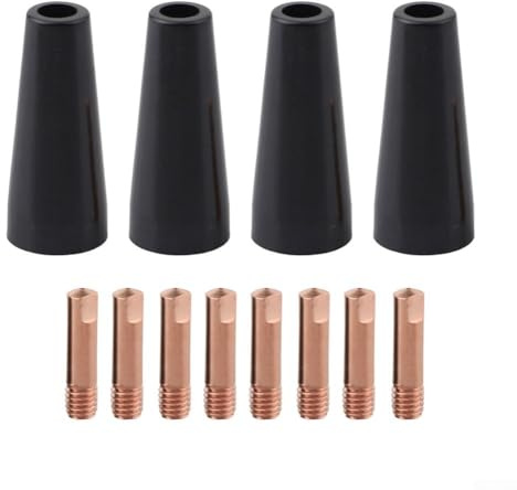 Flux Core Kit de 12 buses et embouts sans gaz pour soudage MIG, pointes en cuivre de 0,6 à 1,2 mm pour torches 14AK et 15AK (0,8 mm)