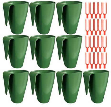 Coppa traspirante per piantine, stazione di propagazione per fragole per piantare facilmente | Costruzione in ABS con design portatile a trapianto rapido, include forchette, piccole e grandi, adatta