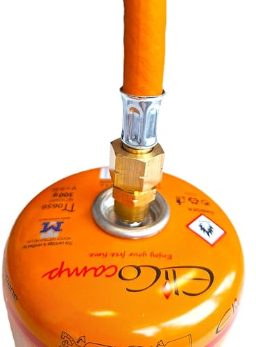 Zatechs gasadapter 7/16 IG vänster till 3/8 IG vänster Gaspatronadapter Gasbrännare Lödbrännare Patronadapter Anslutning Campinggas Ogräsbrännare Avflammningsanordning Messing Gevindadapter Propan