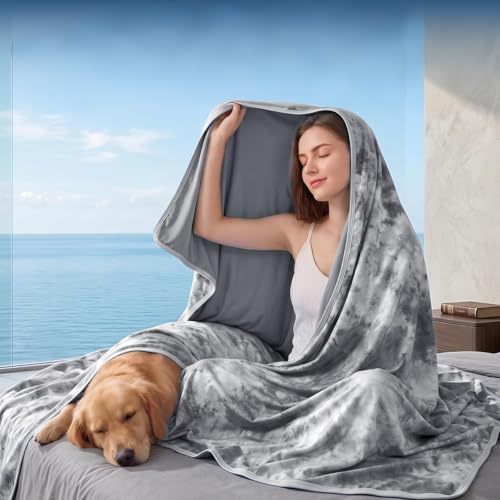 L'AGRATY Cooling Blanket (130x180cm Single) for Sweats Absorbs Heat to Keep Adults Cool on Warm Nights, Q-Max 0.5 for Hot Sleepers, Ultra-Cool Lightweight Grey Blanket