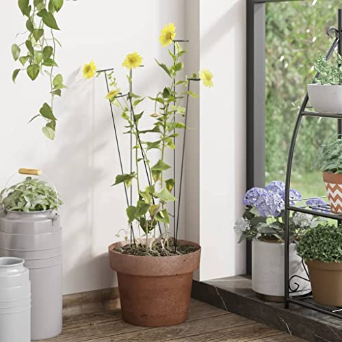 20 soportes para plantas de acero verde oscuro de 91 cm – Soporte resistente para tomates, pepinos, hortensias y plantas trepadoras, ideal para interiores y exteriores.