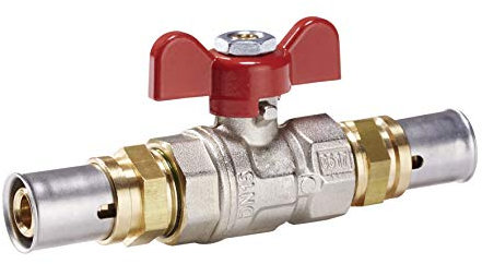 Pressfitting - Press-Kugelhahn 16x2 für Aluverbundrohr, Pressfitting 16x2, DVGW