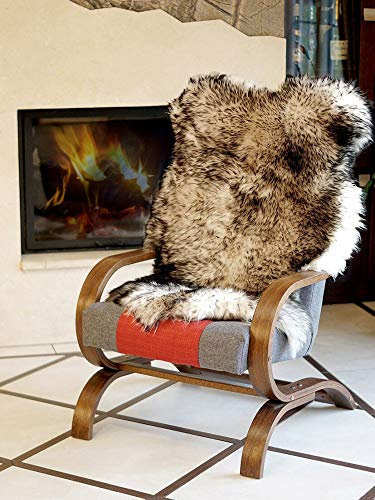 Pioniers Verkauf XXL Natur Schaffell Lammfell Teppich Sitzfell Fellteppich pflanzlich gegerbt Ideal als Deko für Ihr Zuhause silbern-stracciatella 110-130 cm (110-119 cm)