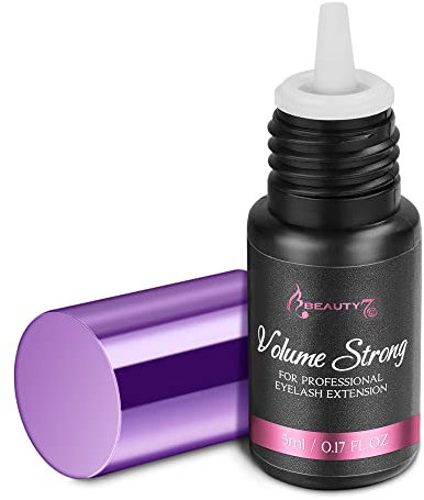 Pegamento para Extensión de Pestañas Pelo a Pelo Volumen Strong Adhesivo Color Negro 1-2 Segundos Secado Rápido 5ml