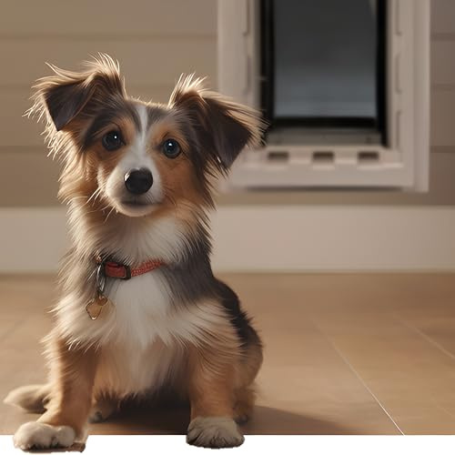 Ideal Pet Products Wall Entry Pet Door Double Flap for Walls with Built-in Telescoping Tunnel and Lock-Out Slide, Medium, White