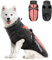 PETCUTE Hundemantel Wasserdichter,Reflektierend Hundejacke für Kleine Mittlere Große Hunde,Verstellbar Windabweisender Hundejacke,Warmer Hund Wintermantel mit Geschirr,Ideal für den Winter,5XL