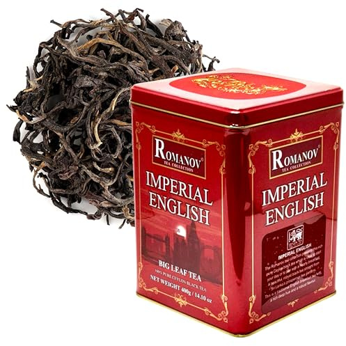Romanov Tea | Imperial English | Big Leaf Black Tea | 100% Pure Ceylon Black Tea | Metal Tin | GMO Free | Gluten Free | Dairy Free | Sugar Free | 100% Natural | 400 g (3)