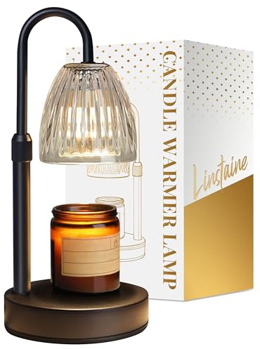 Dimmable Candle Warmer Lamp with Timer Adjustable Height, Mothers Day Gifts for Mom, Home Decor Birthday Housewarming Gifts for Women, Modern Electric Wax Melt Warmer for Scented Jar Candles, Clear