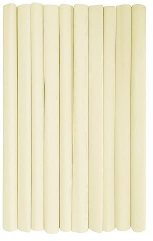 Interdruk - Rollos de papel crepé para niños, bricolaje y decoraciones - Paquete de 10 rollos (50 cm x 200 cm, 28 g/m2) - 02 crema