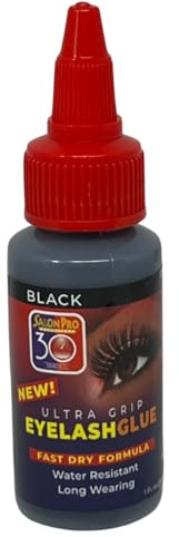 Salon Pro 30 Second Eyelash Glue for Strip Lashes, Black, 1 Fl. oz
