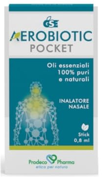 Gse Aerobiotic Pocket Nasal inhalator för rena eteriska oljor, pinne 0,8 ml