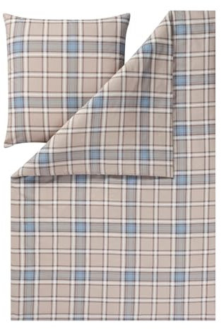 ESTELLA Kuschelflanell Bettwäsche Quirin beige 1 Bettbezug 135 x 200 cm + 1 Kissenbezug 80 x 80 cm