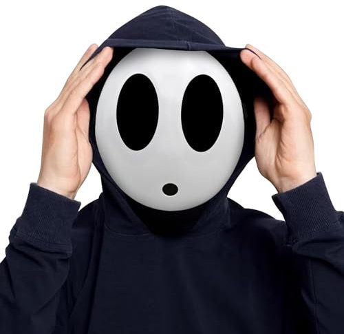 Shy Guy Mask Anime Shy Boys Girls Mask Funny Full Face White Masks Cosplay Costume Props for Halloween,Christmas,Carnival