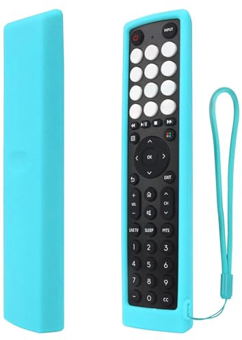 Funda de Silicona Solo para Hisense Original TV Mando 4EN2J36H EN2F36H ERF2S36H EN2D36H ERF2N36H, Antideslizante Funda Protector Compatible con Hisense VIDAA TV (Azul, Brillan en la Oscuridad)