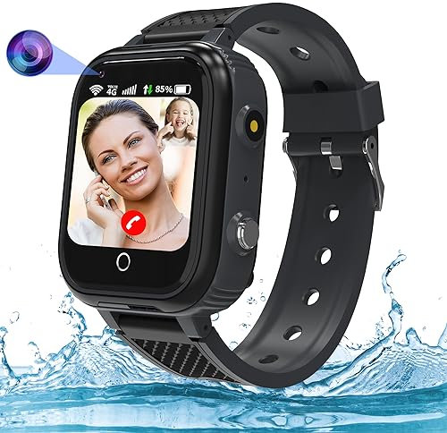 Reloj Inteligente 4G GPS Para Niños - Localizador, Llamadas, Videollamada, Impermeable, SOS, Móvil, Juego, Voz Chat, Despertador, Clase Modo - Regalo Para Estudiantes