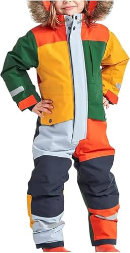 Kinder Schneeanzüge Unisex Skianzug Verdickt Warm Skioverall Winter Warme Jungen Skianzüge Wasserdicht Winddicht Winteranzug Mädchen Outdoor Thermo Schnee Regenbekleidung Wasserdichte Kinderset