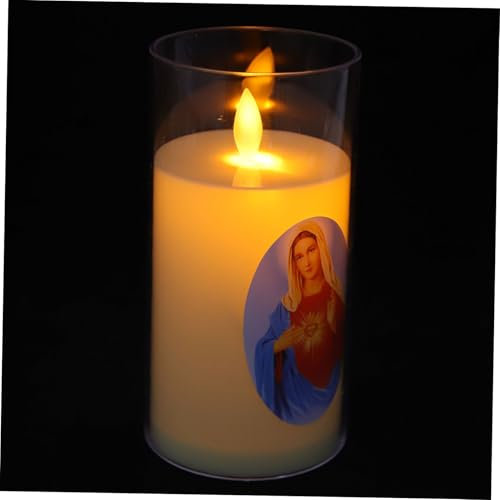 Angoily Catholic Candle Battery Operated Holy Candles Catholic Religious Decoration for Home Altar Church Prayer Hospital