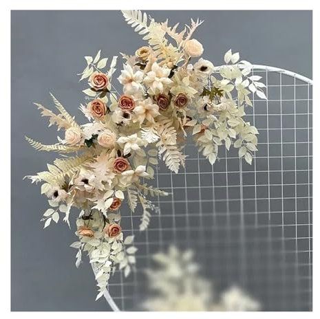 ZYFHYU Wedding Flower Simulation Artificia Silk Flowers Arch Round Pavilion Art Window Decoration Wedding Props for Wedding(Color1 L)