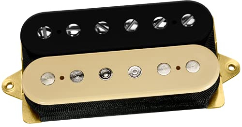 DiMarzio DP500FBC Super PAF Ceramic Humbucker haute sortie pour guitare électrique Look vintage PAF Bridge Pickup, F-Spaced, noir/crème