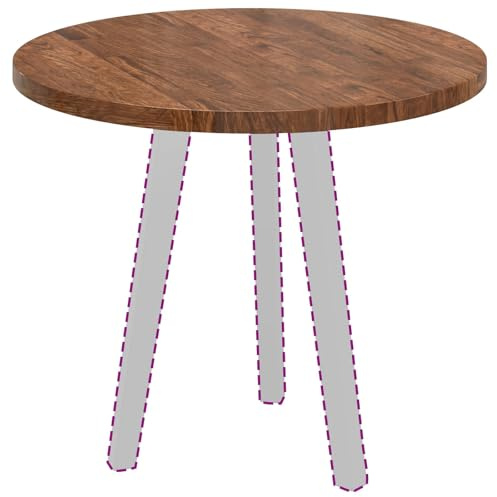 vidaXL Tischplatte Hellbraun Ø 60 x 2,5 cm Massivholz Eiche, Moderner runder Eichen-Tischplatte, wendbares Design, stylische Essfläche, praktisches Möbel für Wohnzimmer