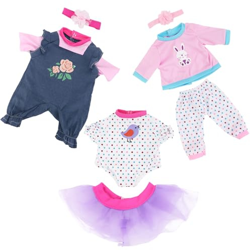 3 Ensembles de Vêtements Poupée Bébé pour Poupées 14-18 Pouces