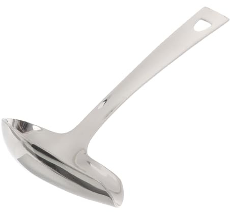 Toyvian Cuchara para Salsa de Acero Inoxidable Boquilla para Verter, Utensilio de Cocina para Pintura Occidental, Diseño Blanco y Funcional para Servir Salsas