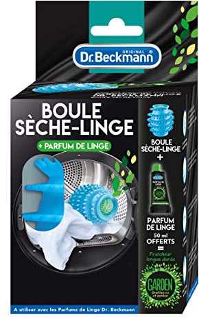 Dr. Beckmann - 1 unit dryer ball + fabric softener fragrance - fragrant dryer ball that brings a fresh scent - innovative technology with spirals and nubs