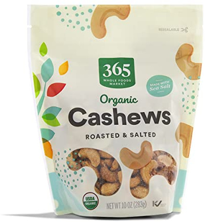 365 by Whole Foods Market, Organic Roasted & Salted Cashews, 10 Ounce