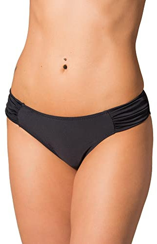 Aquarti Damen Bikinihose mit seitlichen Raffungen, Farbe: Schwarz, Größe: 40